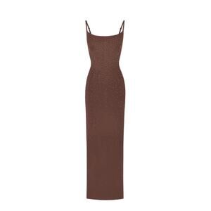 NWT SKIMS x Swarovski Jelly Sheer Cami Maxi long dress sz Cocoa sz XL